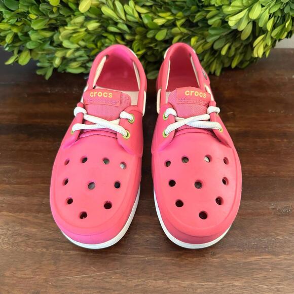 Crocs Kids' Beach Line Boat Shoes J2 - Picture 2 of 6